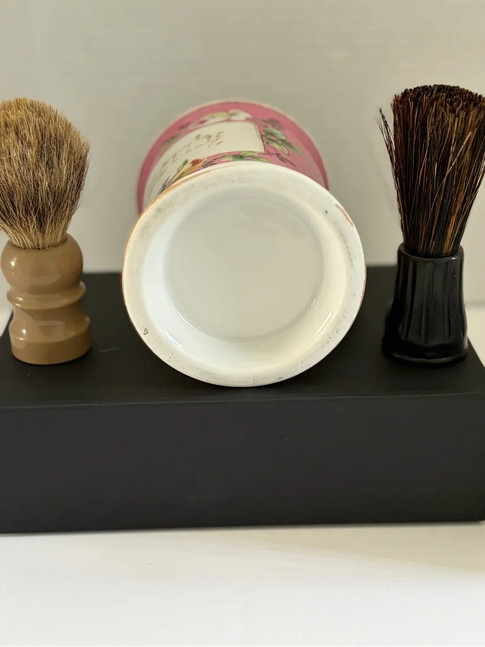 Set of 3 Antique Shaving Mugs with brushes